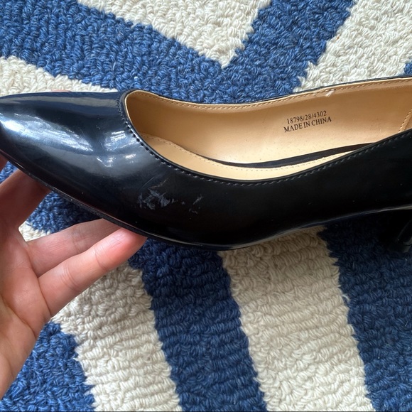 🖤 PROFILE BLACK LACQUERED ROUND TOE PUMPS! - Picture 9 of 12